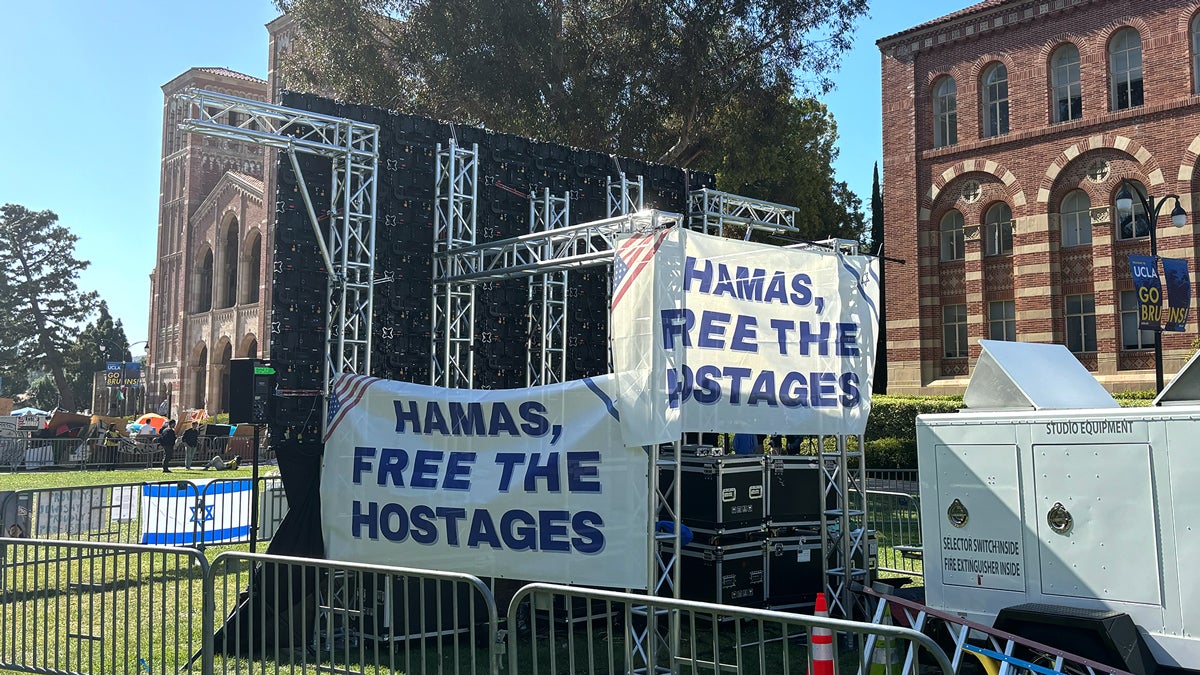 At UCLA: Israel, Palestine Protesters Face Off as New, Giant Screen Displays ‘Incomprehensible Atrocities’ of Oct. 7