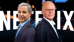 Disney CEO Bob Iger, WBD CEO David Zaslav, Netflix Logo