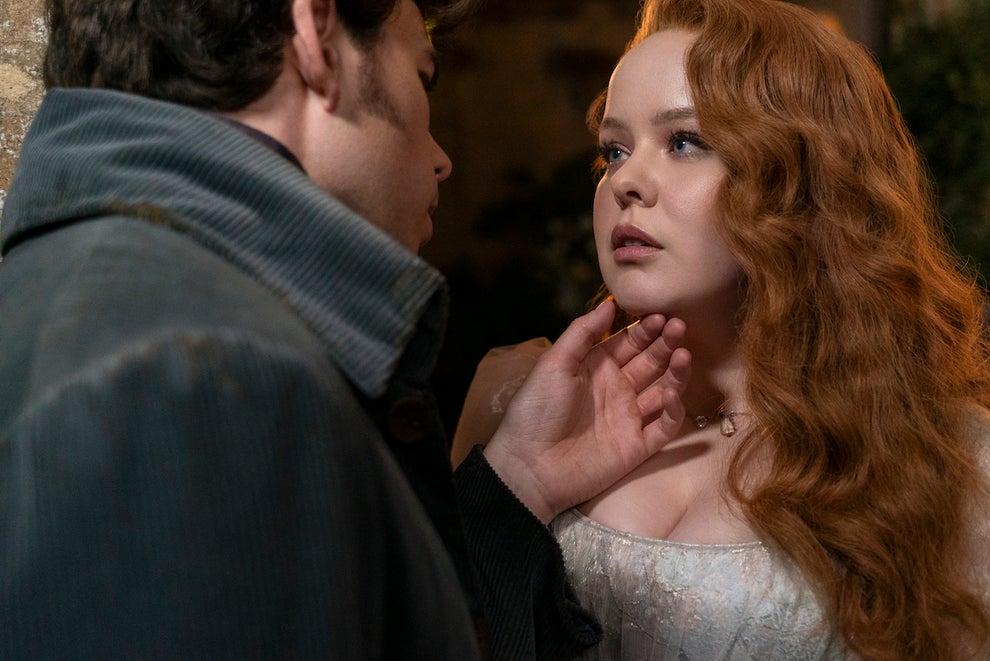 Luke Newton as Colin Bridgerton and Nicola Coughlan as Penelope Featherington in "Bridgerton" (Credit: Liam Daniel/Netflix)