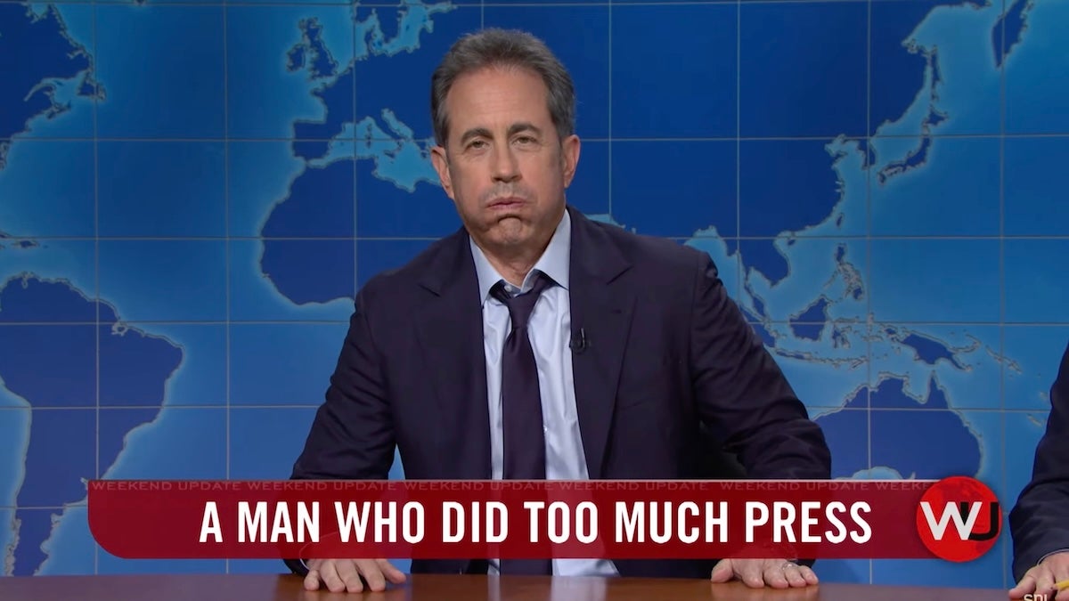 ‘SNL’: Jerry Seinfeld Admits on ‘Weekend Update’ He Did Too Much Press for Pop-Tarts Movie ‘Unfrosted,’…