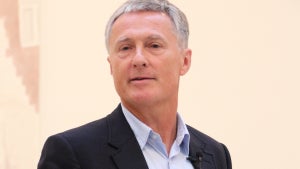 David Zwirner speaking during a press conference at his gallery in New York (Credit: Christina Horsten/picture alliance via Getty Images)