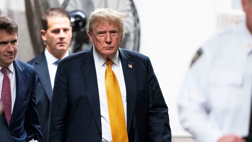 Donald Trump arrives Wednesday in court