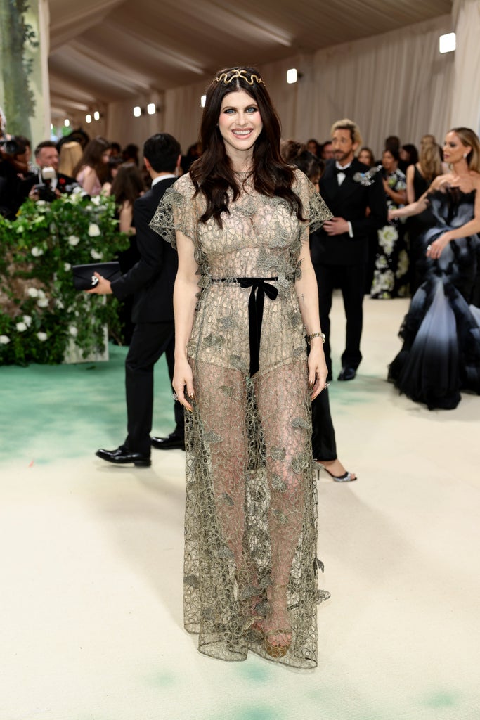 Alexandra Daddario attends The 2024 Met Gala Celebrating "Sleeping Beauties: Reawakening Fashion" at The Metropolitan Museum of Art on May 06, 2024 in New York City.