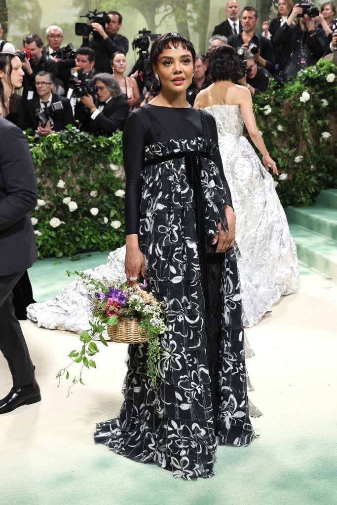 Tessa Thompson attends The 2024 Met Gala Celebrating "Sleeping Beauties: Reawakening Fashion" at The Metropolitan Museum of Art on May 06, 2024 in New York City.