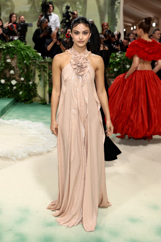 Camila Mendes attends The 2024 Met Gala Celebrating "Sleeping Beauties: Reawakening Fashion" at The Metropolitan Museum of Art on May 06, 2024 in New York City.