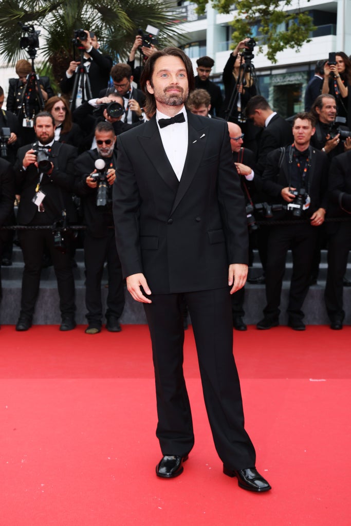 Sebastian Stan attends the "The Apprentice" Red Carpet at the 77th annual Cannes Film Festival at Palais des Festivals on May 20, 2024 in Cannes, France.