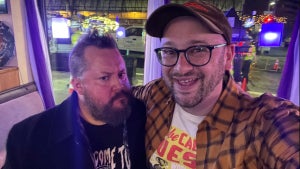 Scott Wampler (L) pictured with stand-up comedian Josh Gondelman (Credit: X)