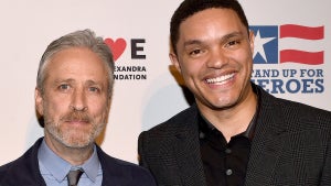 Jon Stewart and Trevor Noah attend the 11th Annual Stand Up for Heroes Event in New York City