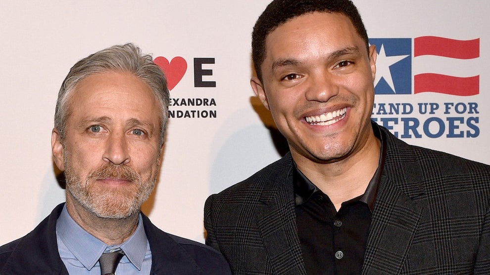 Jon Stewart and Trevor Noah attend the 11th Annual Stand Up for Heroes Event in New York City