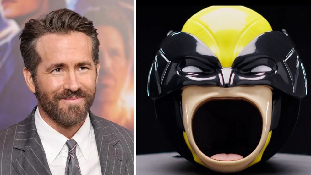 Ryan Reynolds and "Deadpool & Wolverine" popcorn bucket (Getty Images)