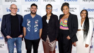 (L-R) Chris Hyams, Rishi Rajani, Lena Waithe, LaFawn Davis and Misty Gaither attend the Indeed Rising Voices Premiere at Spring Studios on June 12, 2023 in New York City. (Photo by Mike Coppola/Getty Images for 2023 Tribeca Festival)