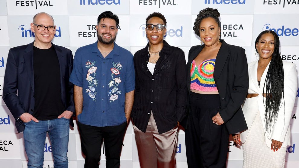 (L-R) Chris Hyams, Rishi Rajani, Lena Waithe, LaFawn Davis and Misty Gaither attend the Indeed Rising Voices Premiere at Spring Studios on June 12, 2023 in New York City. (Photo by Mike Coppola/Getty Images for 2023 Tribeca Festival)