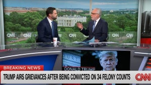 JD Vance and Wolf Blitzer on CNN (Credit: CNN)