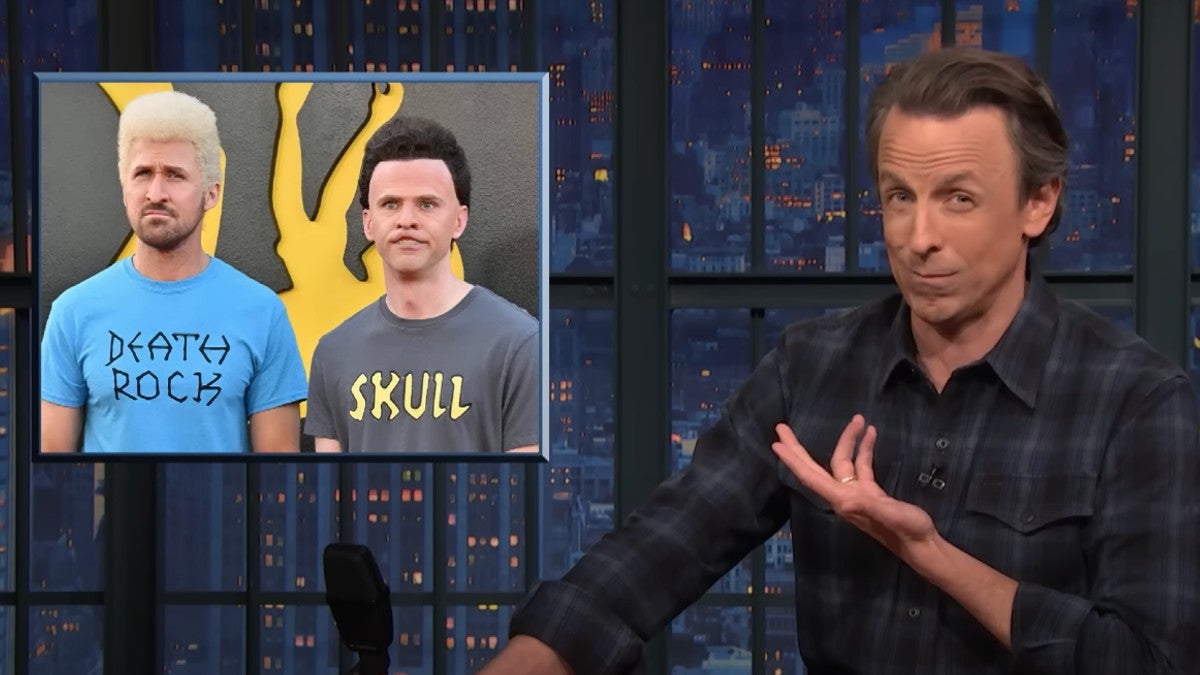 Seth Meyers Baffled That Ryan Gosling and Mikey Day Turned Beavis and Butt-Head Into ‘Weirdly Hot Real Guys’ | Video
