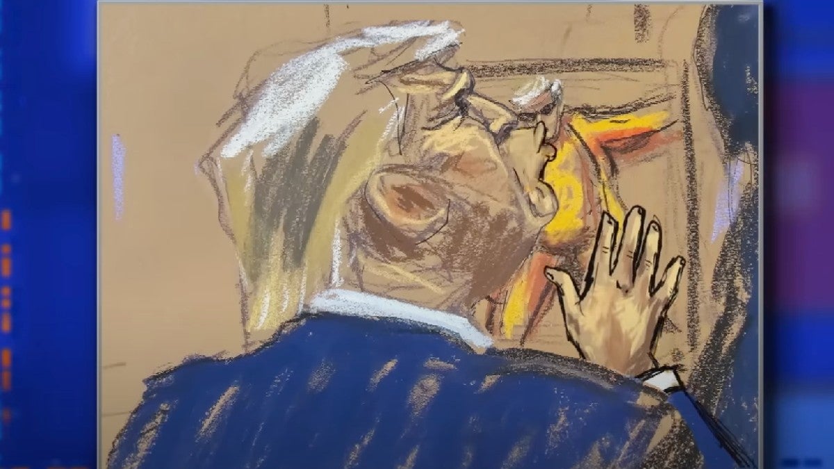 Stephen Colbert Earns Audience Groans After Making Courtroom Sketches of Trump Kiss | Video