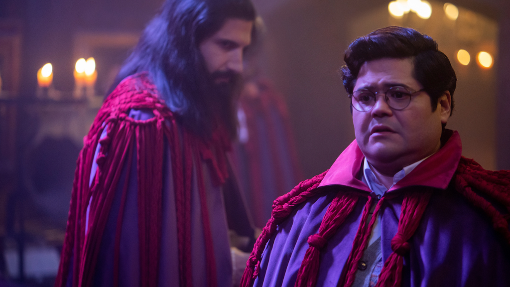 Kayvan Novak and Harvey Guillén in "What We Do in the Shadows" (FX)