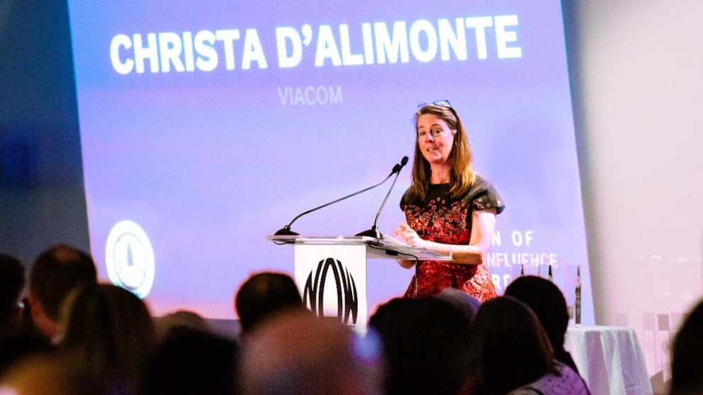 Christa D’Alimonte speaking at the 2019 Women of Power & Influence Awards (Credit: Paramount/X)