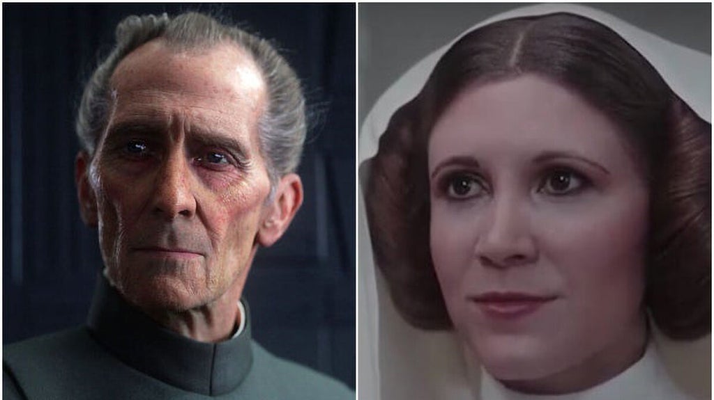 Peter Cushing Carrie Fisher de-aging