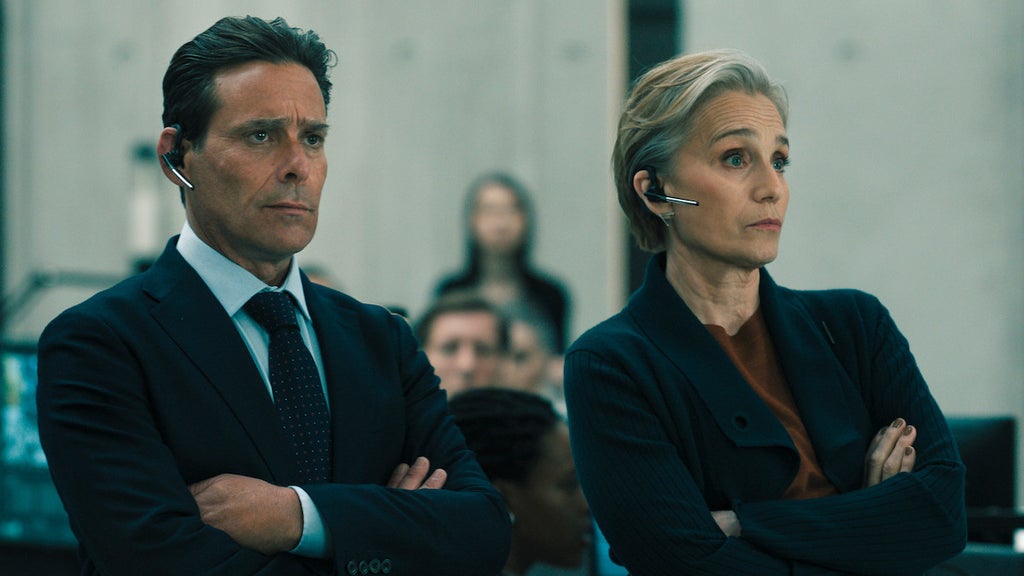 James Callis and Kristin Scott Thomas in Season 4 of "Slow Horses"