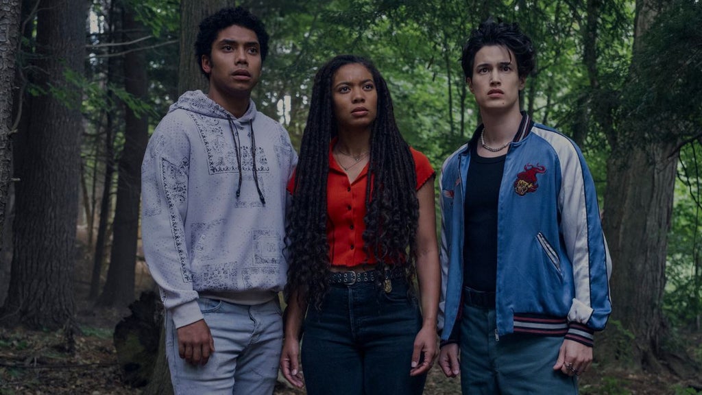 Chance Perdomo, Jaz Sinclair and Derek Luh in Season 1 of "Gen V" (Prime Video)