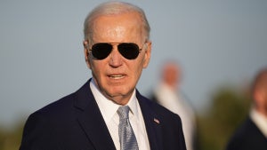 U.S. President Joe Biden joins G7 leaders as they gather to watch a parachute drop at San Domenico Golf Club during day one of the 50th G7 summit on June 13, 2024 in Fasano, Italy