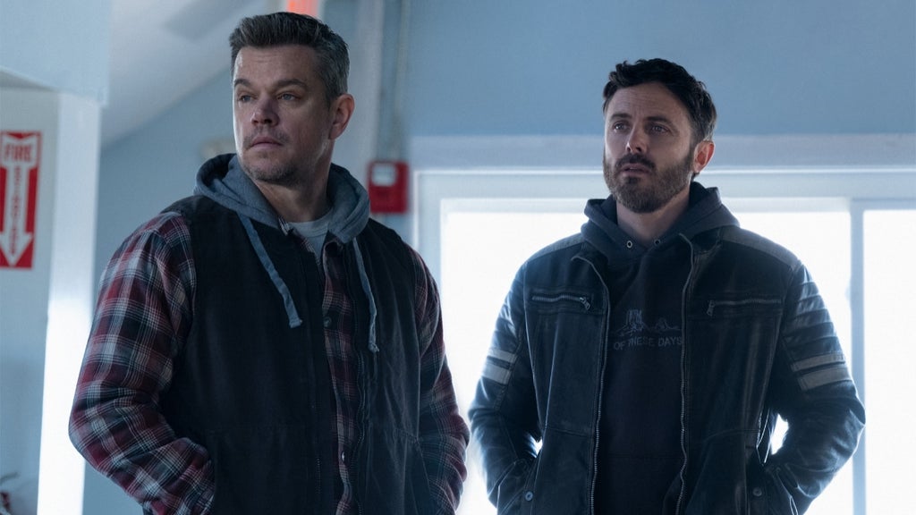 Matt Damon and Casey Affleck in "The Instigators," coming soon to Apple TV+