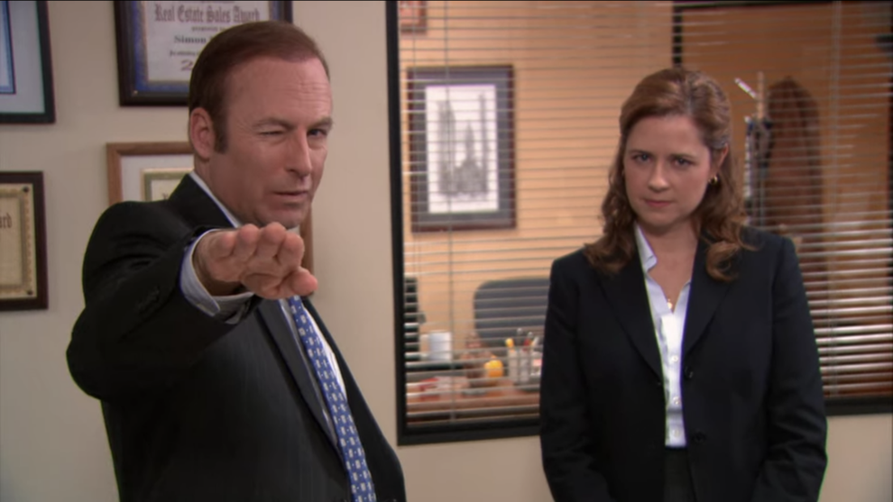 Bob Odenkirk and Jenna Fischer on "The Office"