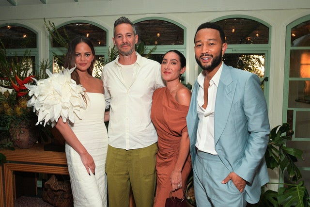 Chrissy Teigen, Mike Rosenthal, Jen Atkin and John Legend (Source: Charley Gallay/Getty Images)