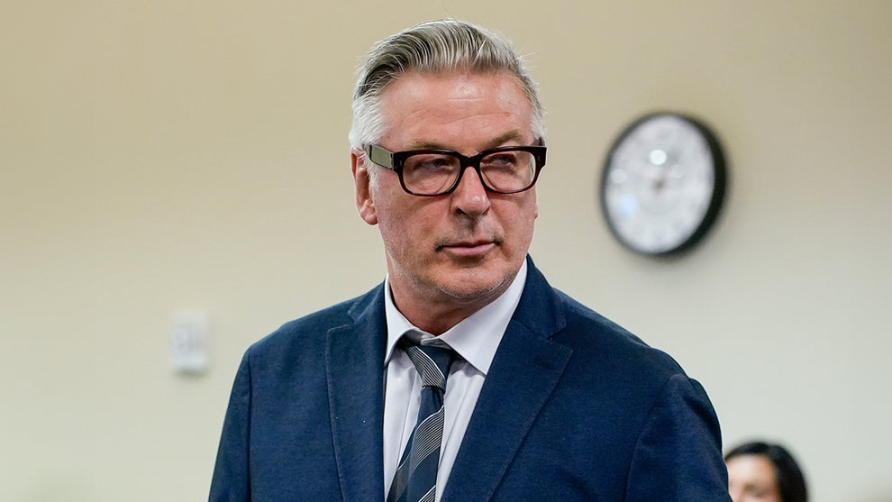 Actor Alec Baldwin attends his trial on involuntary manslaughter in First Judicial District Court on July 11, 2024 in Santa Fe, New Mexico. Baldwin is charged in the shooting death of cinematographer Halyna Hutchins on the set of the film "Rust" in 2021.