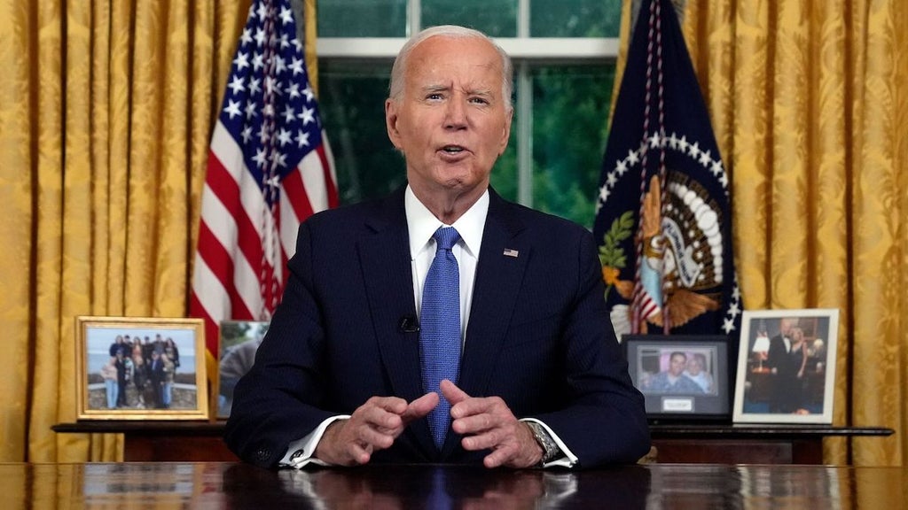 President Joe Biden addresses the U.S. for the first time since dropping out of 2024 race (Credit: AP Photo/Evan Vucci, Pool)