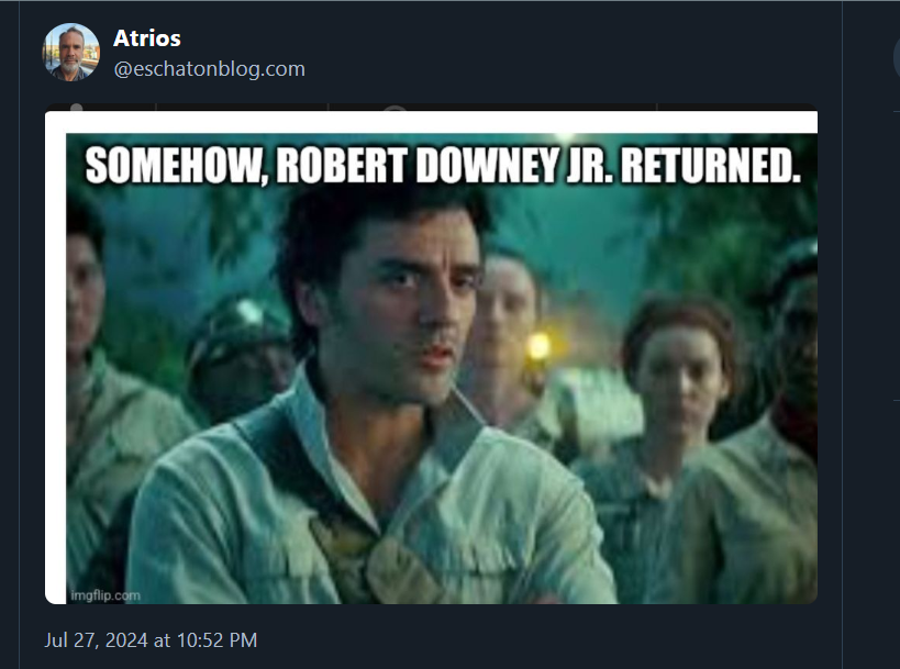 Making fun of the return of RDJ