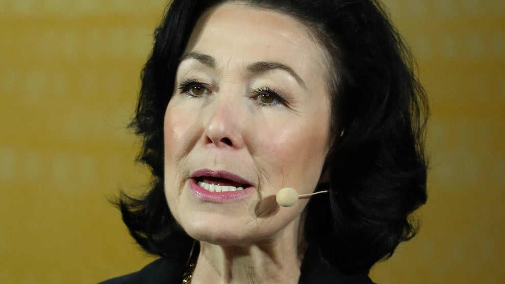 Safra Catz delivers a keynote address during the 2019 Oracle OpenWorld in San Francisco