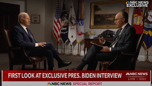 President Joe Biden and Lester Holt sit-down for an interview July 15 (Credit: NBC News)