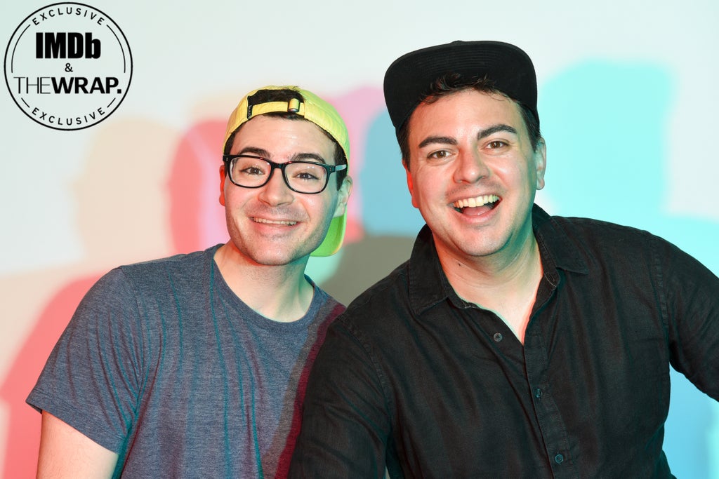 (L-R) Harry Belden and Ian Cardoni poses in the IMDboat Exclusive Portrait Studio at San Diego Comic-Con 2024 at The IMDb Yacht on July 26, 2024 in San Diego, California.