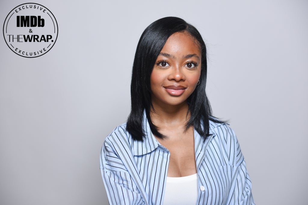 Skai Jackson poses in the IMDboat Exclusive Portrait Studio at San Diego Comic-Con 2024 at The IMDb Yacht on July 27, 2024 in San Diego, California.