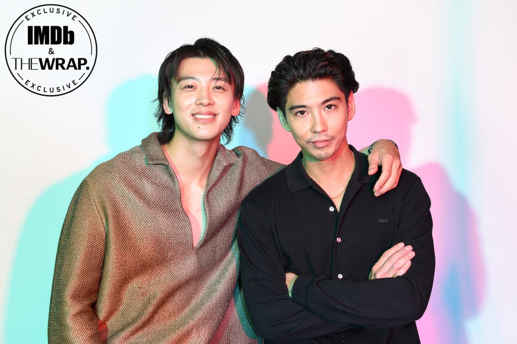 (L-R) Ryoma Takeuchi and Kento Kaku pose in the IMDboat Exclusive Portrait Studio at San Diego Comic-Con 2024 at The IMDb Yacht on July 27, 2024 in San Diego, California.