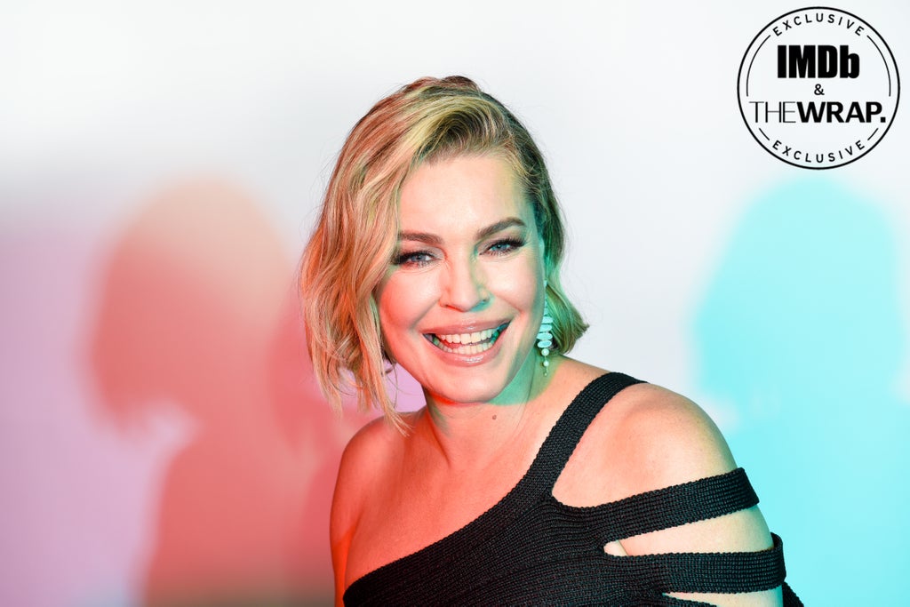 Rebecca Romijn poses in the IMDboat Exclusive Portrait Studio at San Diego Comic-Con 2024 at The IMDb Yacht on July 27, 2024 in San Diego, California.