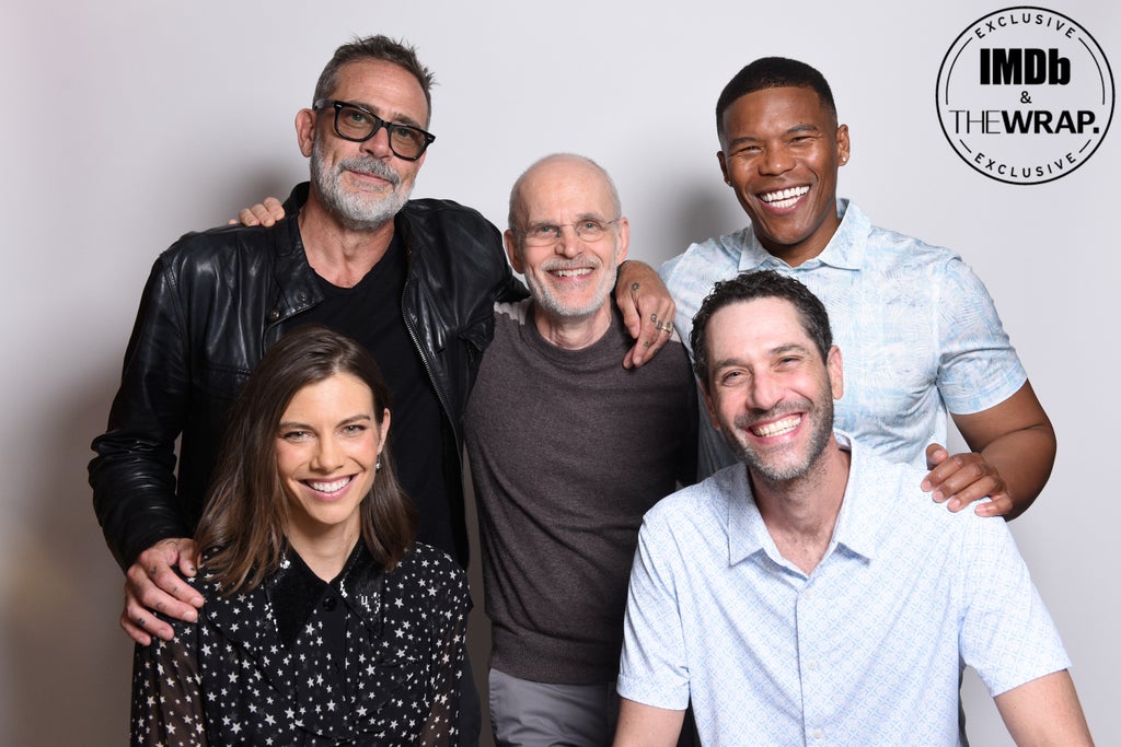 (L-R) Lauren Cohan, Jeffrey Dean Morgan, Željko Ivanek, Eli Jorne and Gaius Charles pose in the IMDboat Exclusive Portrait Studio at San Diego Comic-Con 2024 at The IMDb Yacht on July 25, 2024 in San Diego, California.