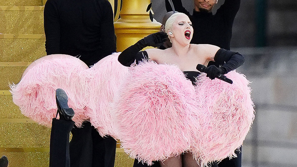 Lady Gaga Kicks Off Olympics in Feathery French Style