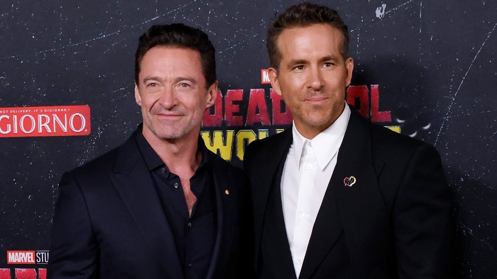 Hugh Jackman and Ryan Reynolds attend the world premiere of "Deadpool & Wolverine" at Lincoln Center on July 22, 2024 in New York City