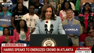 Kamala Harris speaks to supporters in Atlanta on July 30, 2024