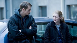 Joel Kinnaman, Mireille Enos in "The Killing"