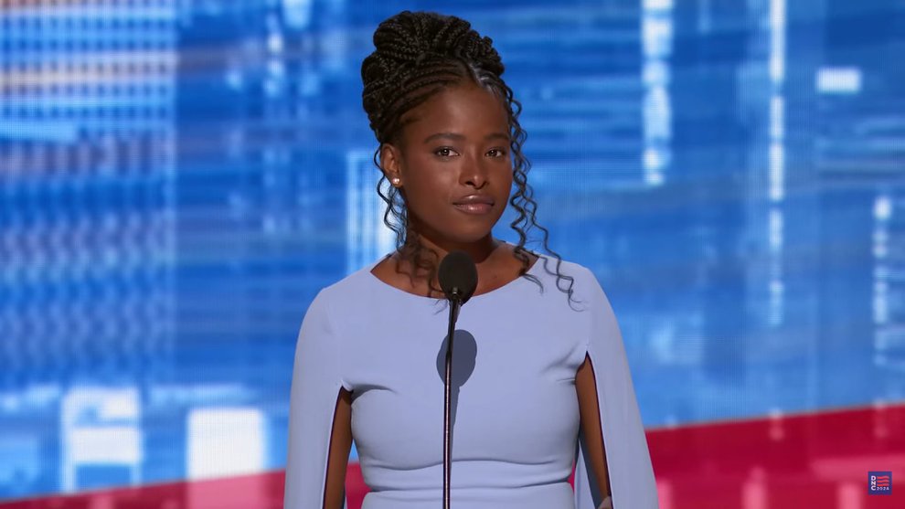 Amanda Gorman speaks during the 2024 DNC