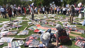 Pro-Palestine protesters in Union Park