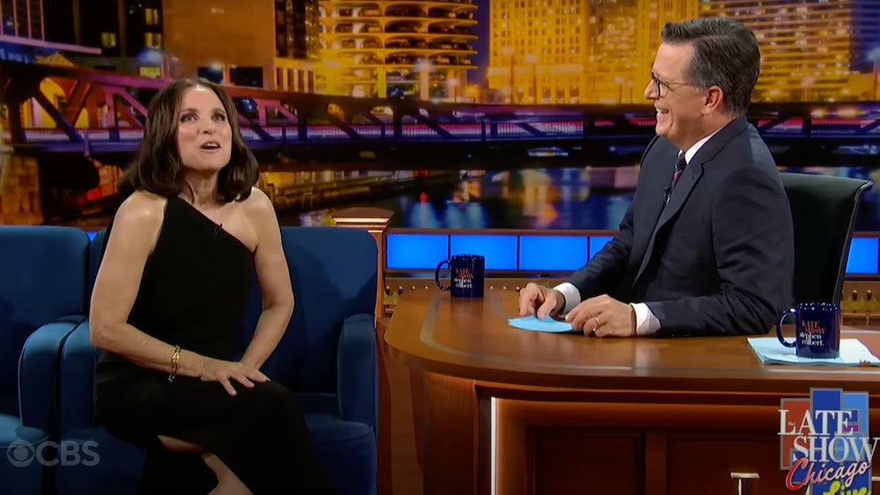 Julia Louise-Dreyfus on The Late Show with Stephen Colbert (Credit: CBS)