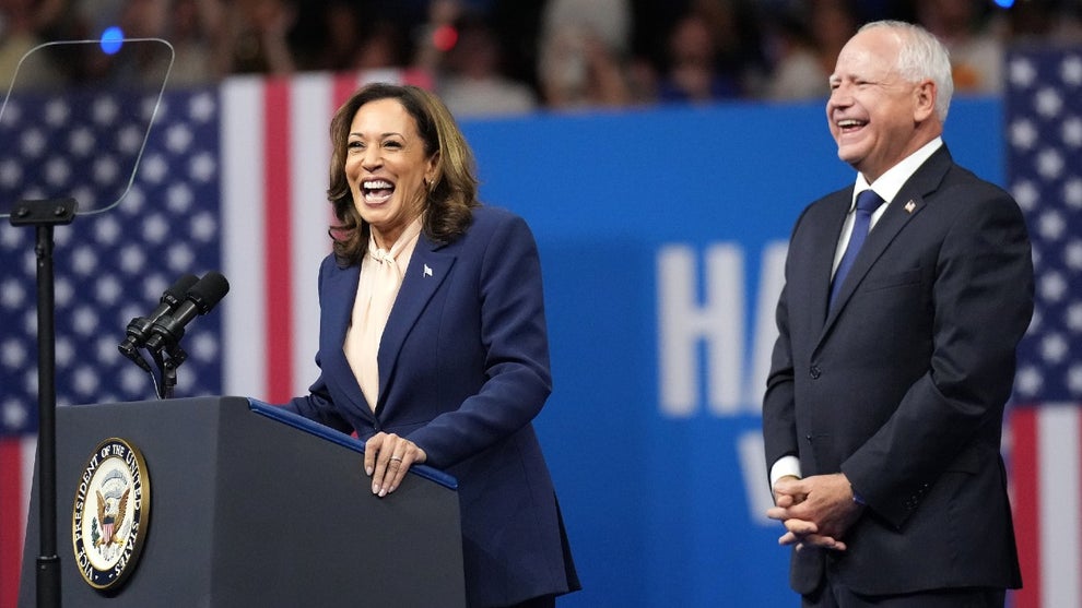 Kamala Harris and Tim Walz in Philadelphia