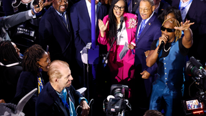 Lil Jon nominates Kamala Harris on behalf of Georgia during roll call at the 2024 DNC