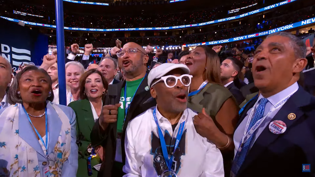 Spike Lee as part of the New York delegation at the 2024 DNC