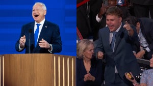 Tim Walz at the DNC and Gus Walz at the DNC