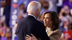 Kamala Harris and Joe Biden at the DNC 2024